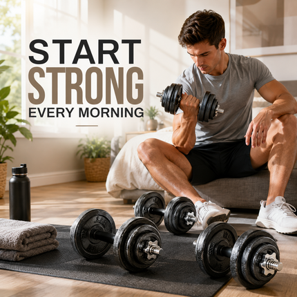 Cast Iron Dumbbell & Barbell Set – 50kg