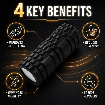 Foam Fitness Roller Adults Deep Tissue Massage Grid Muscle Trigger Point Muscles