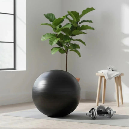 85cm Fitness Exercise Ball Black Anti Burst Yoga Swiss Pregnancy Ball With Pump