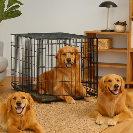 Pet Cage Metal Puppy Training Crate Portable Dog Carrier Suitable for Cats & Dog