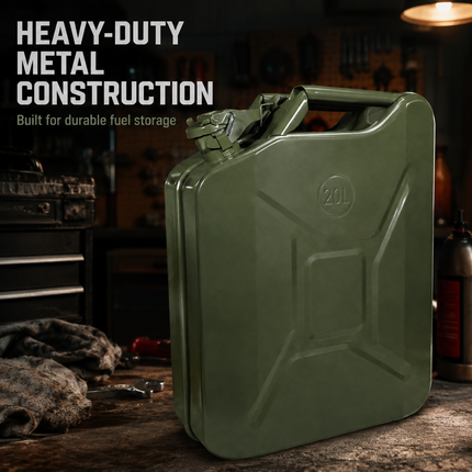 Metal Jerry Can 5L 10L 20L & Spout Heavy Duty Petrol Diesel Storage Container