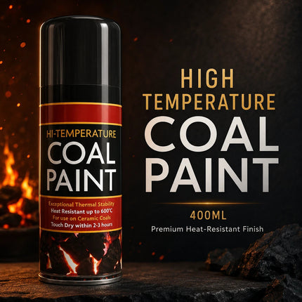 Black Coal Spray Paint 400ML High Temp Heat Resistant Ceramic Stove Gas 2-Pack