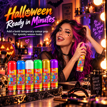 Hair Colour Spray 200ml Temporary Wash Out Halloween Fancy Dress Party 6 Colours