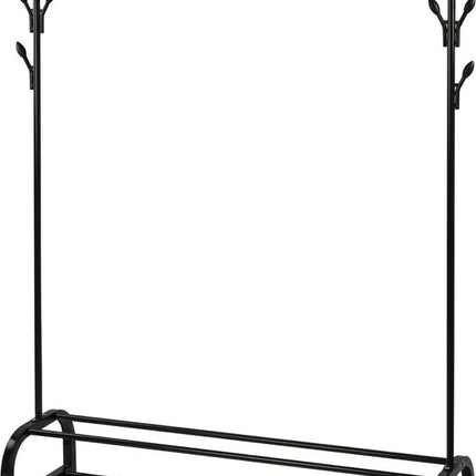 Heavy Duty Clothes Rail Rack Garment Hanging Stand with Shoe Shelves Storage