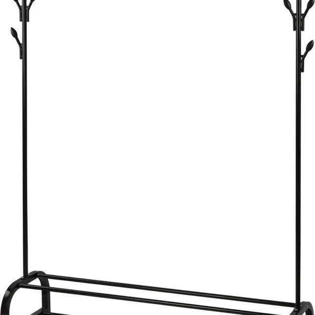 Heavy Duty Clothes Rail Rack Garment Hanging Stand with Shoe Shelves Storage