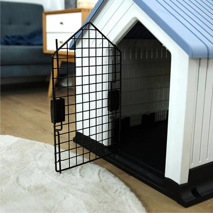 Plastic Dog House Durable Kennel Shelter Weatherproof Indoor Outdoor Pet Home