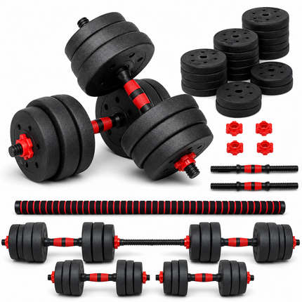 Adjustable Dumbbell Barbell Kettlebell 6 in 1 Weight Set Home Gym Workout  10KG