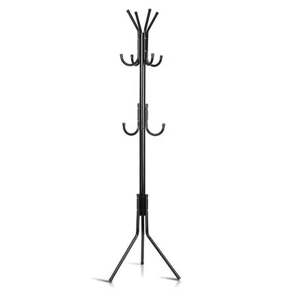 12-Hook Metal Coat Rack Stand Tree for Hats, Clothes, Umbrellas & Accessories