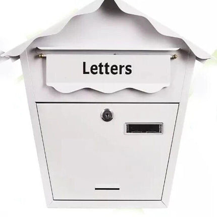Large Lockable Outdoor Mail Post Box Steel Wall Mounted Letterbox with Keys