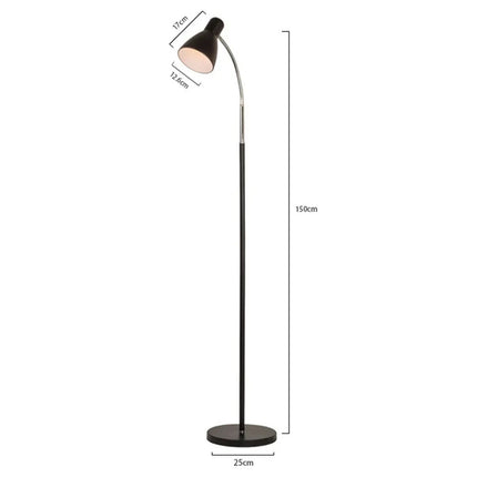 Metal Floor Lamp with Adjustable Neck & Heavy Base, Perfect for Reading & Office