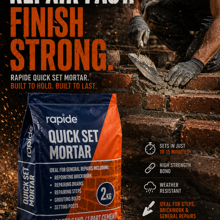2kg Cement Pre Mix Quick Set Mortar 2kg for Drains Steps Grouting Repair
