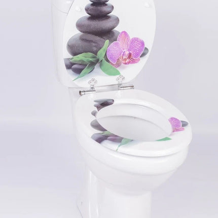 18" UNIVERSAL BATHROOM TOILET SEAT WOODEN EASY FIT WC SEAT WITH FITTINGS