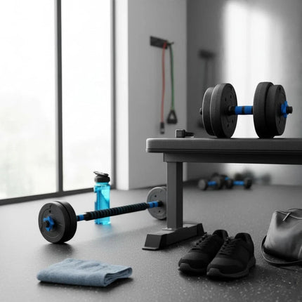 Dumbbell Barbell Set 15KG Complete Home Exercise System