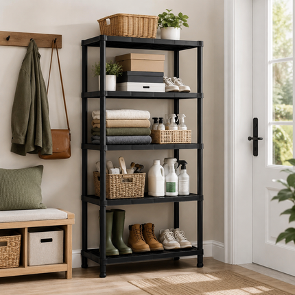 Storage Shelves 4/5 Tier Plastic Home Garage Rack