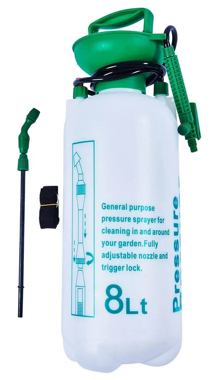 Garden Pressure Sprayer Bottle Water Pump - 8L High Pressure Weed Spray Shower