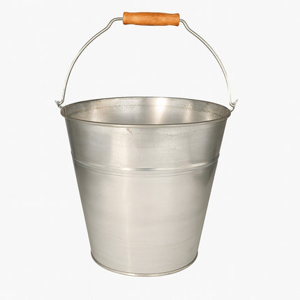 TRADITIONAL GALVANISED STRONG STEEL METAL BUCKET WITH WOODEN HANDLE 9L To 18L