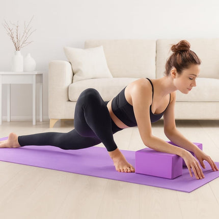 Yoga Gym Blocks Brick Foam Pair Exercise Training Pilates Meditation Anti Slip