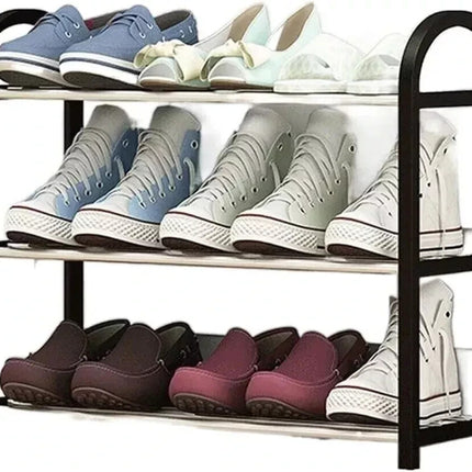 3-Tier Black Shoe Rack Stand