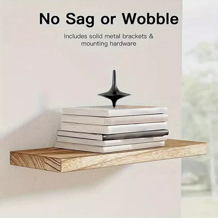 Floating Shelves Set of 3 Wall Mounted Paulownia Wood Storage Display Shelf Kit