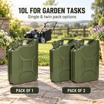 Metal Jerry Can 5L 10L 20L & Spout Heavy Duty Petrol Diesel Storage Container