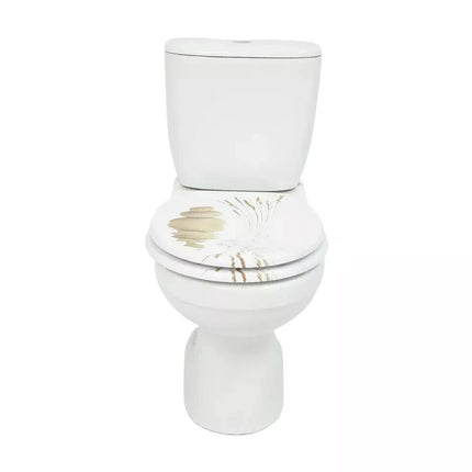 18" Universal Toilet Seat MDF Wooden Bathroom WC Easy Fit + Fittings Novelty