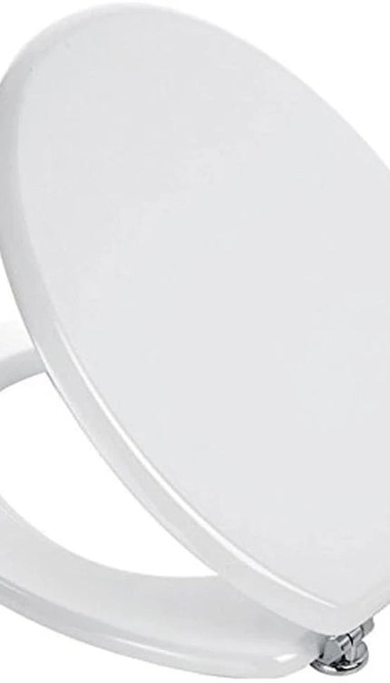 18" Universal Toilet Seat White Easy Fit Bathroom WC Seat With Fittings