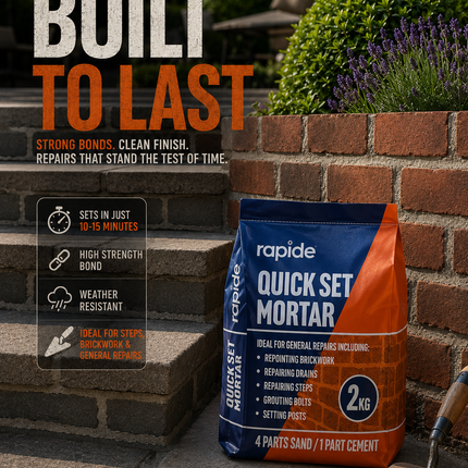 2kg Cement Pre Mix Quick Set Mortar 2kg for Drains Steps Grouting Repair