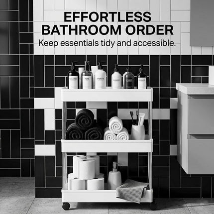 SLIM TROLLEY KITCHEN BATHROOM SLIDER STORAGE SPICE RACK HOLDERS SHELF ON WHEELS