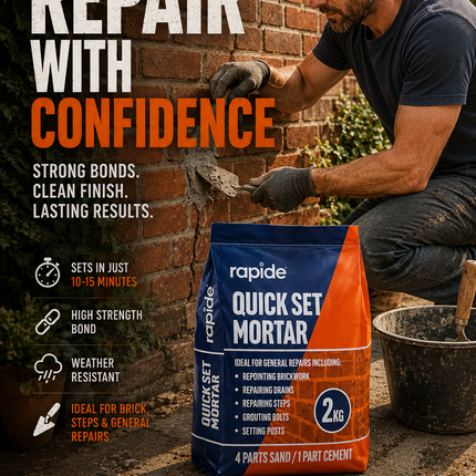 Quick Set Mortar Cement 2KG Repair Mix Drains Steps Grout