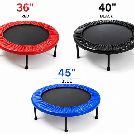 Mini Fitness Trampoline 36" 40" 45" Portable Cardio Workout Exercise Rebounder