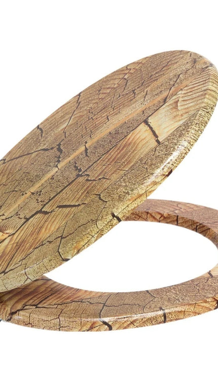 18'' Universal Wooden Toilet Seat Easy Fit Bathroom WC Seat with Fittings
