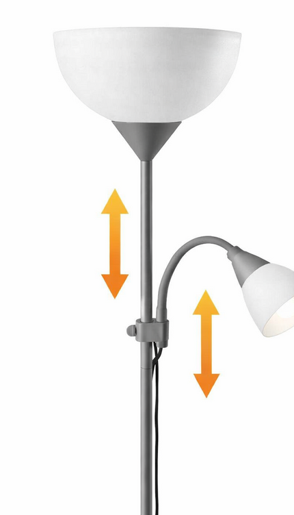 Modern Adjustable Floor Lamp with Reading Light for Bedroom, Living Room & Study