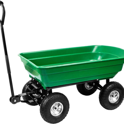 Garden Trolley Dump Cart Heavy Duty 300KG Tipping Wheelbarrow Truck Trailer 75L