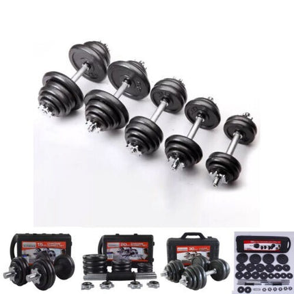 Cast Iron Adjustable Dumbbell & Barbell Set