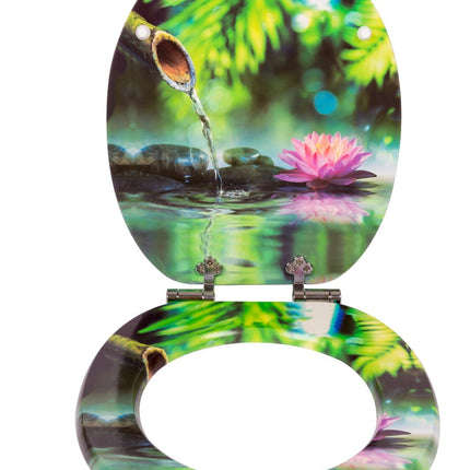 18" UNIVERSAL BATHROOM TOILET SEAT WOODEN EASY FIT WC SEAT WITH FITTINGS