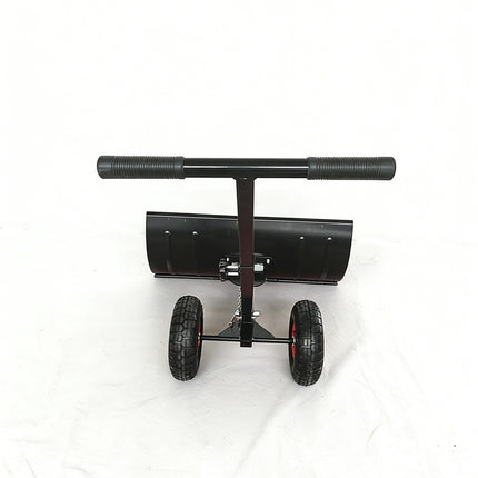 Snow Shovel with Wheels Adjustable Handle Multi Angle Snow Pusher Blade