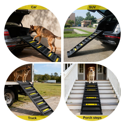 Portable Dog Ramp Folding Non-Slip Pet Ramp Stairs Step Ladder for Car - BLACK