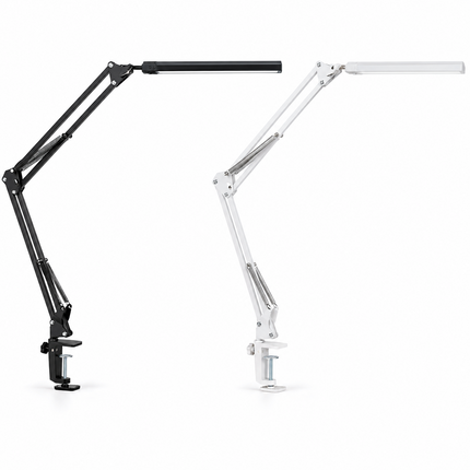 LED Metal Desk Lamp with Clamp USB 3 Colour Modes 10 Brightness Levels Swing Arm