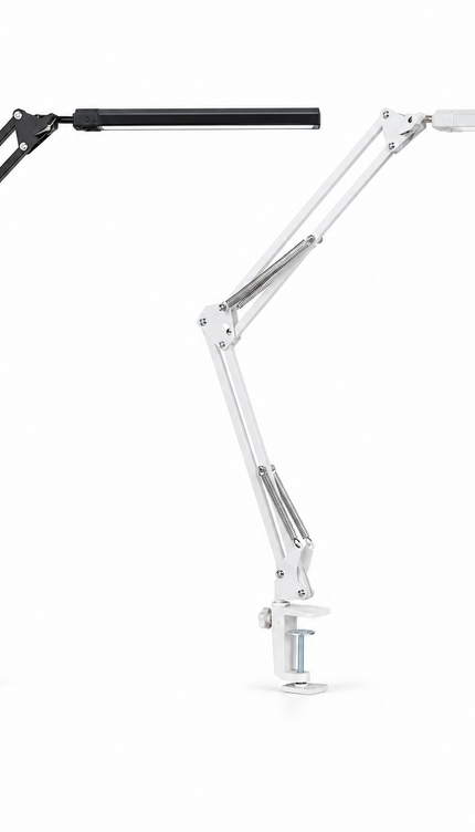 LED Clamp Desk Lamp with Swing Arm & Dimmable Light