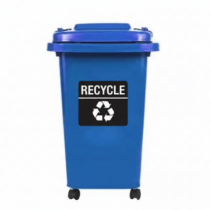 Recycling Wheelie Bin Dustbin Rubbish Waste Trash Kitchen Home Office 50L Blue