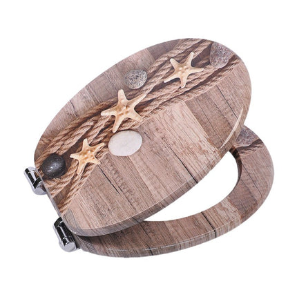 18" UNIVERSAL BATHROOM TOILET SEAT WOODEN EASY FIT WC SEAT WITH FITTINGS