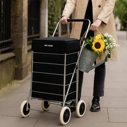 4 Wheel Shopping Cart Trolley Folding With Insulated Cooler Bag 60L Bag CaseUsed