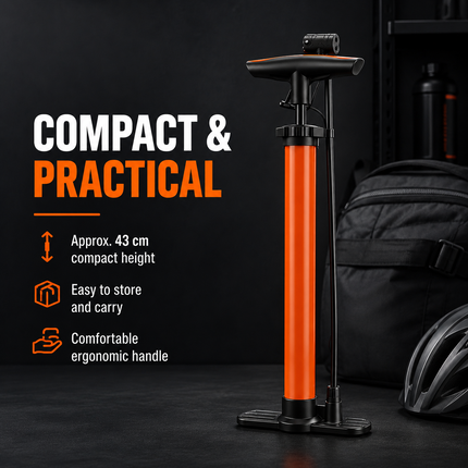 Bike Pump Bicycle Floor Air Pump With Gauge Presta & Schrader tire 140Psi