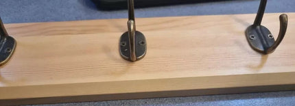 Wall Mounted Coat & Hat Rack with 6 Wooden Hooks Modern Door Hook Hanger Stand