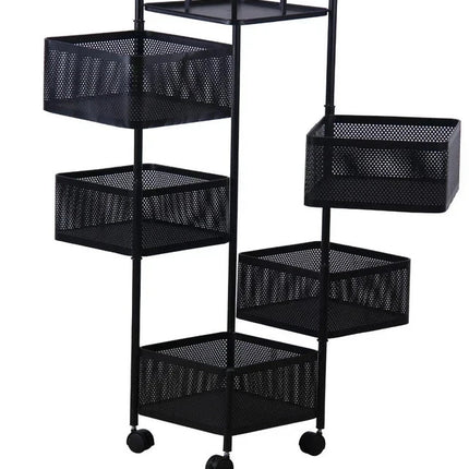 Rotating Storage Rack Trolley Cart Kitchen Bathroom Organizer Vegetable Shelf