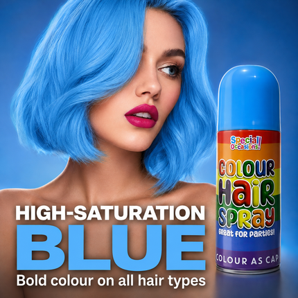 1x Adult Party Color Hair Spray 200ml Blue Washable Non-Permanent Hair Paint
