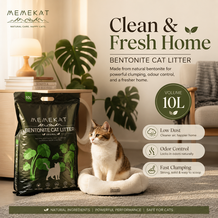 Bentonite Cat Litter Clumping Unscented Dust Free Odour Control 10L 20L 30L