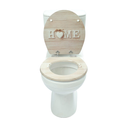 18" UNIVERSAL BATHROOM TOILET SEAT WOODEN EASY FIT WC SEAT WITH FITTINGS