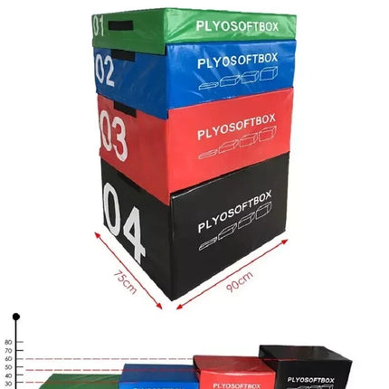 Soft Foam Plyometric Jump Box Set Stackable Gym Fitness Exercise Plyo Boxes