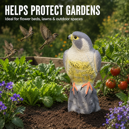 Hawk Owl Heron Decoy Bird Pest Control Cat Repeller Pond Garden Scare Ornament